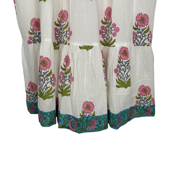 Victoria Dunn White Block Print Ruffle Belted Capri Mini Dress Size XL - Picture 10 of 16